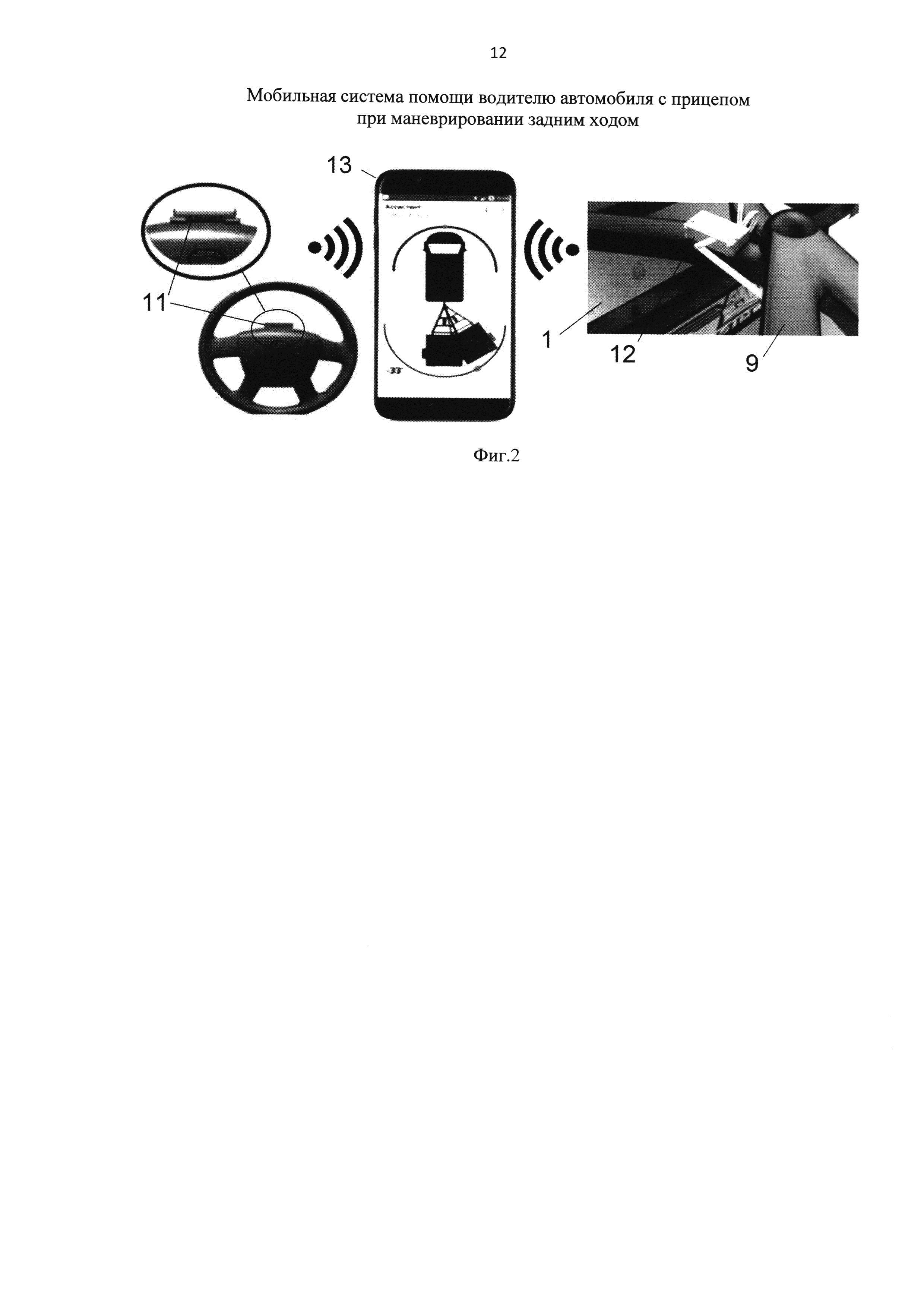 Мобильная система помощи водителю автомобиля с прицепом при маневрировании задним ходом