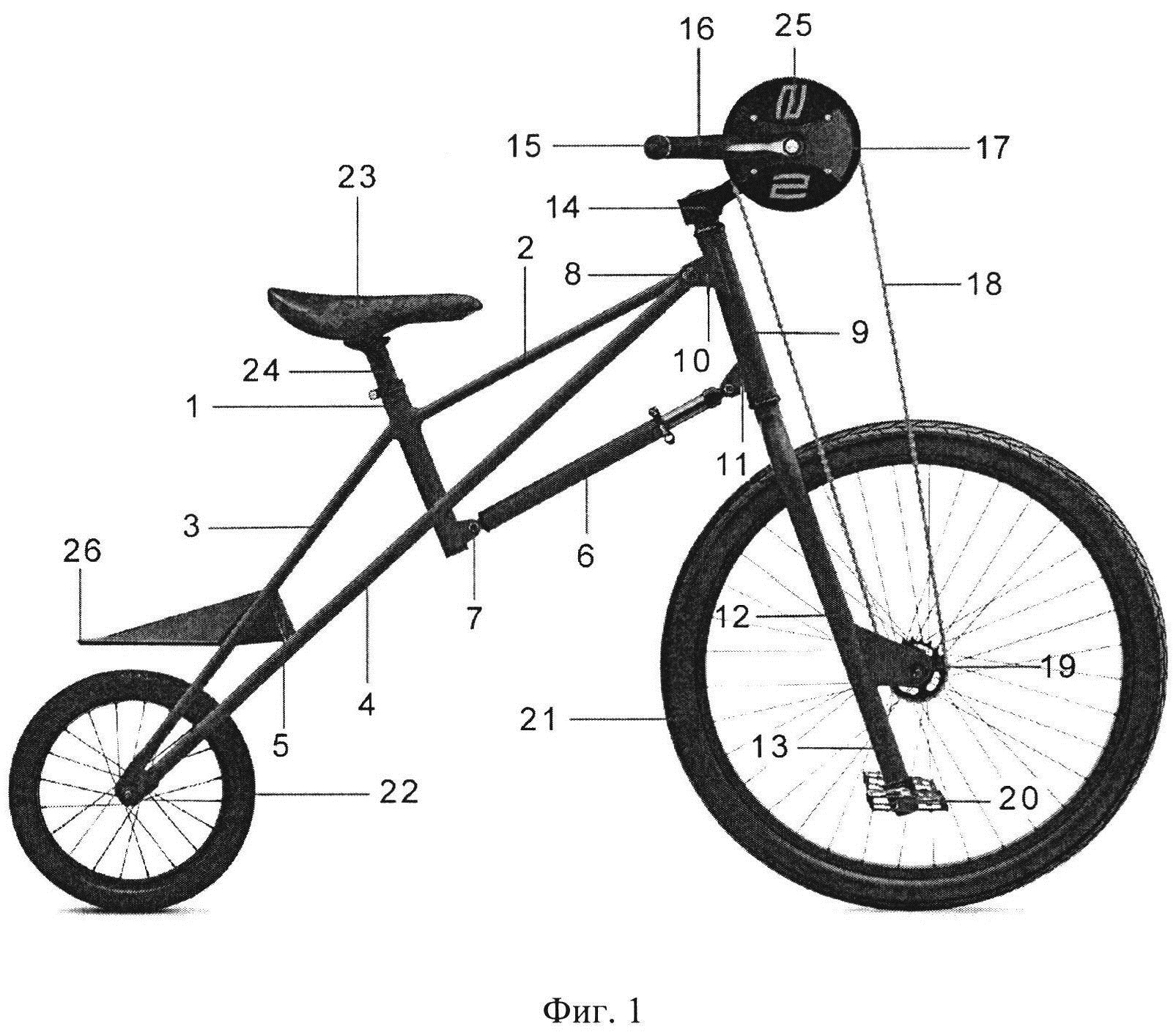 Велосипед с ручным приводом и рама с изменяемой геометрией