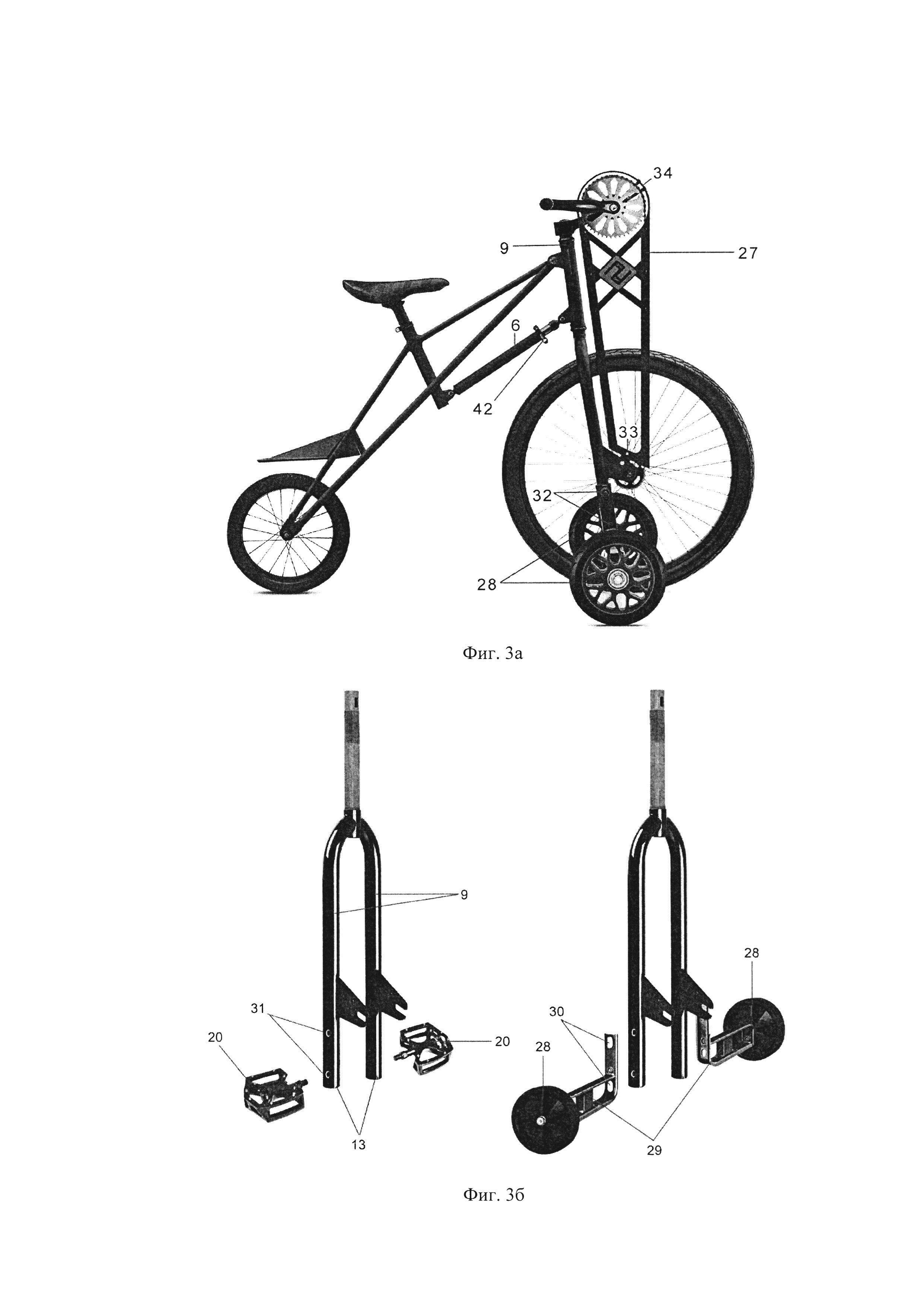 Велосипед с ручным приводом и рама с изменяемой геометрией