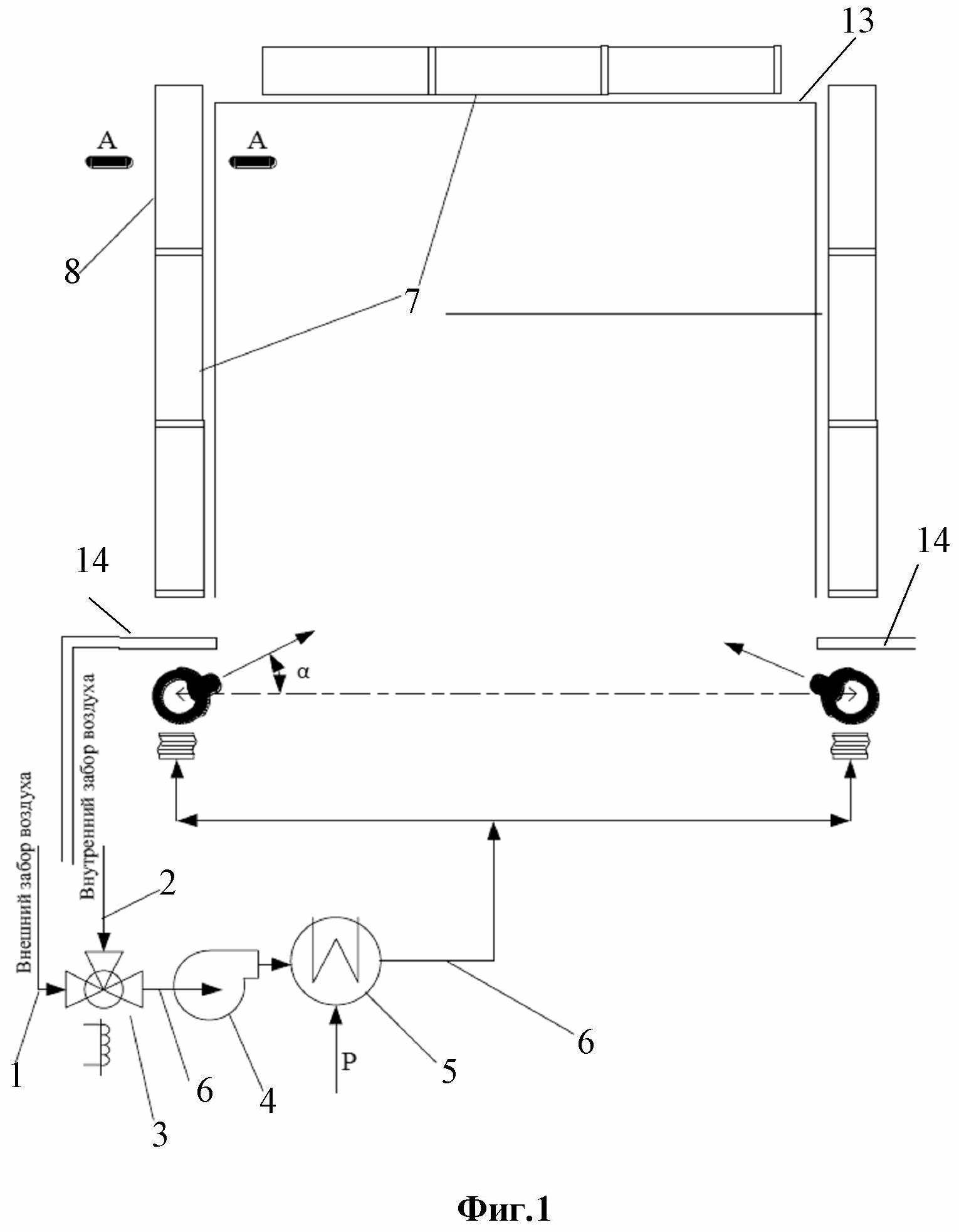 Модульная тепловая воздушная завеса для защиты проемов ворот с изменяемым вектором направления воздушной струи и регулируемой шириной щели
