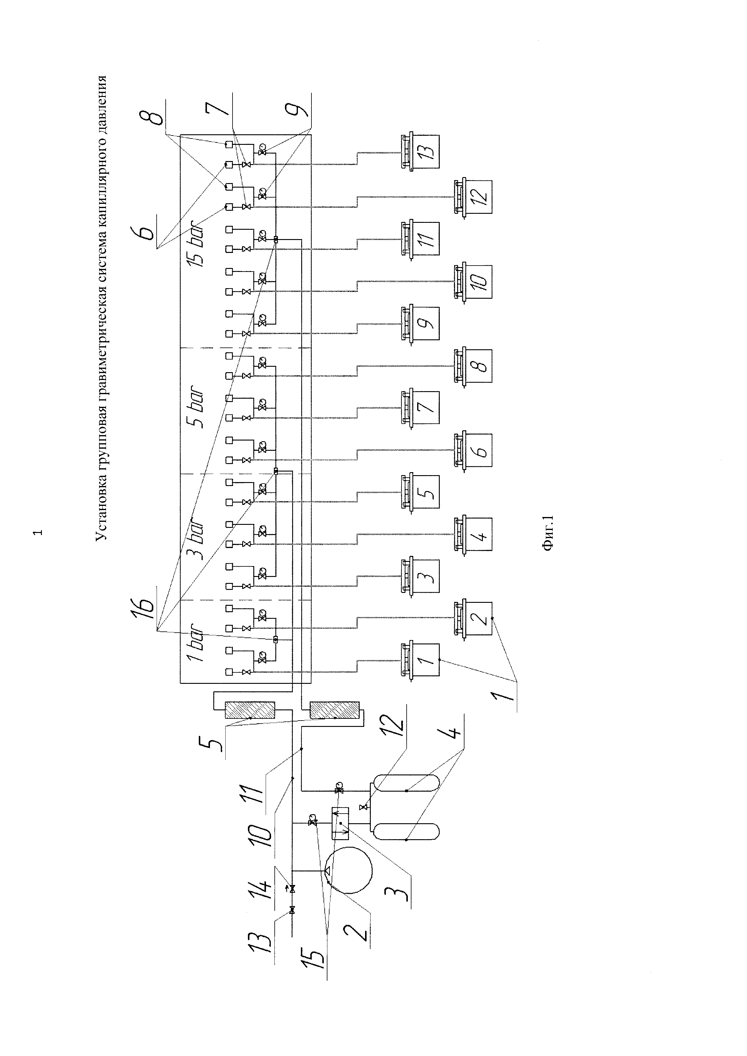 Установка групповая гравиметрическая система капиллярного давления